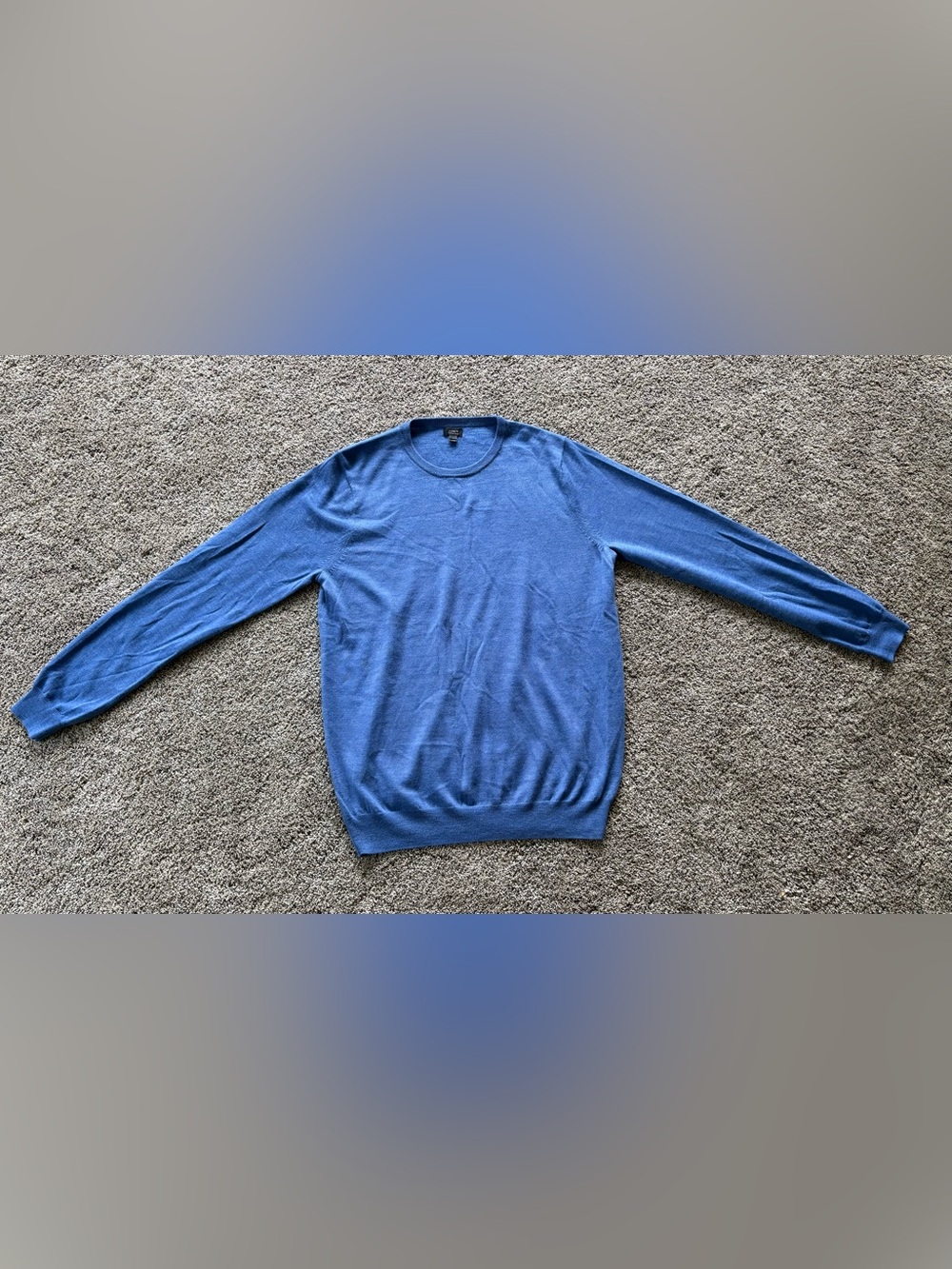 J. Crew 100% Merino Wool Crewneck Pullover Sweater Mens Size LT Preppy Blue